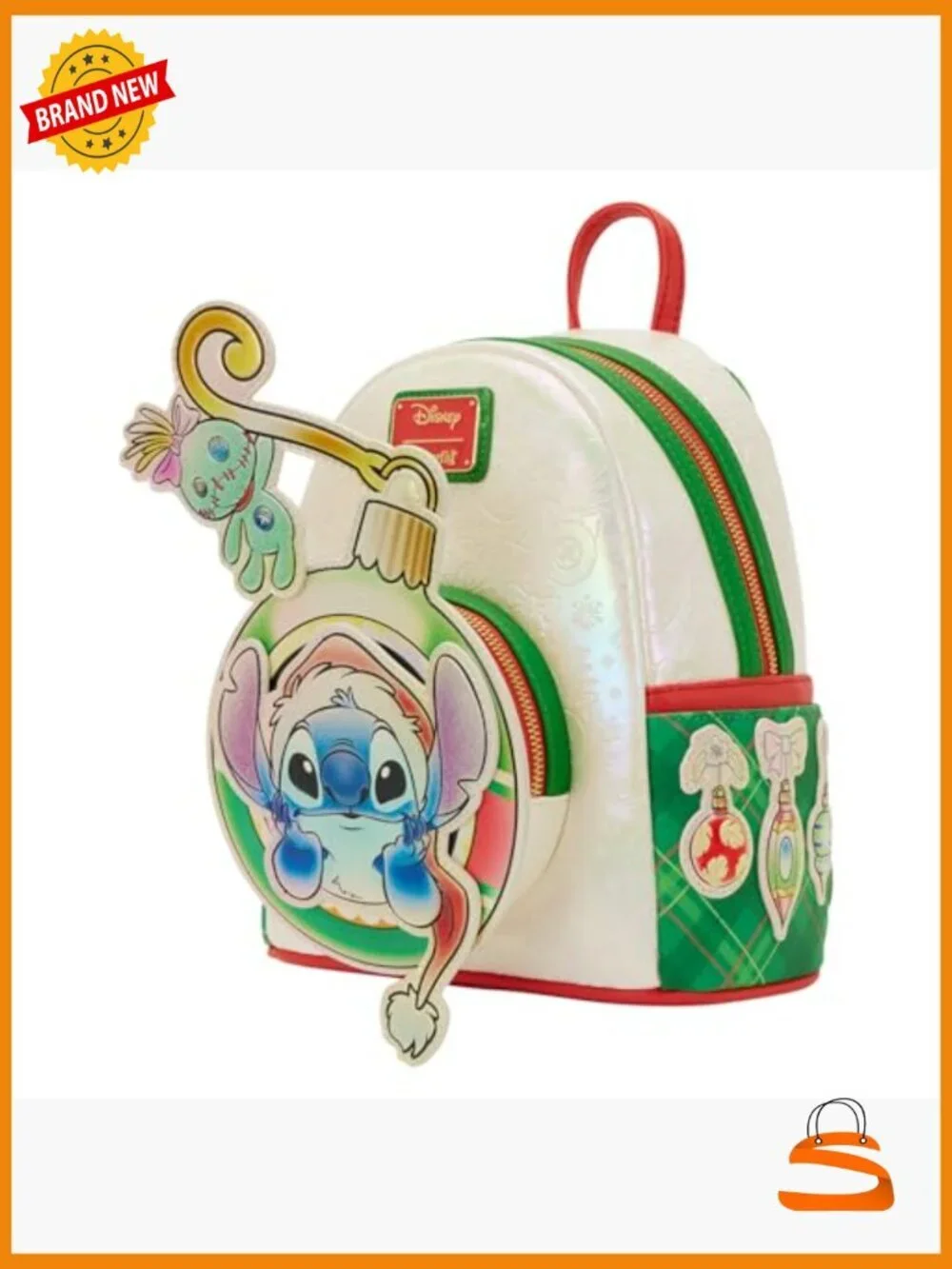Lilo and Stitch Holiday Mini Backpack - Faux Leather, Detachable Charms